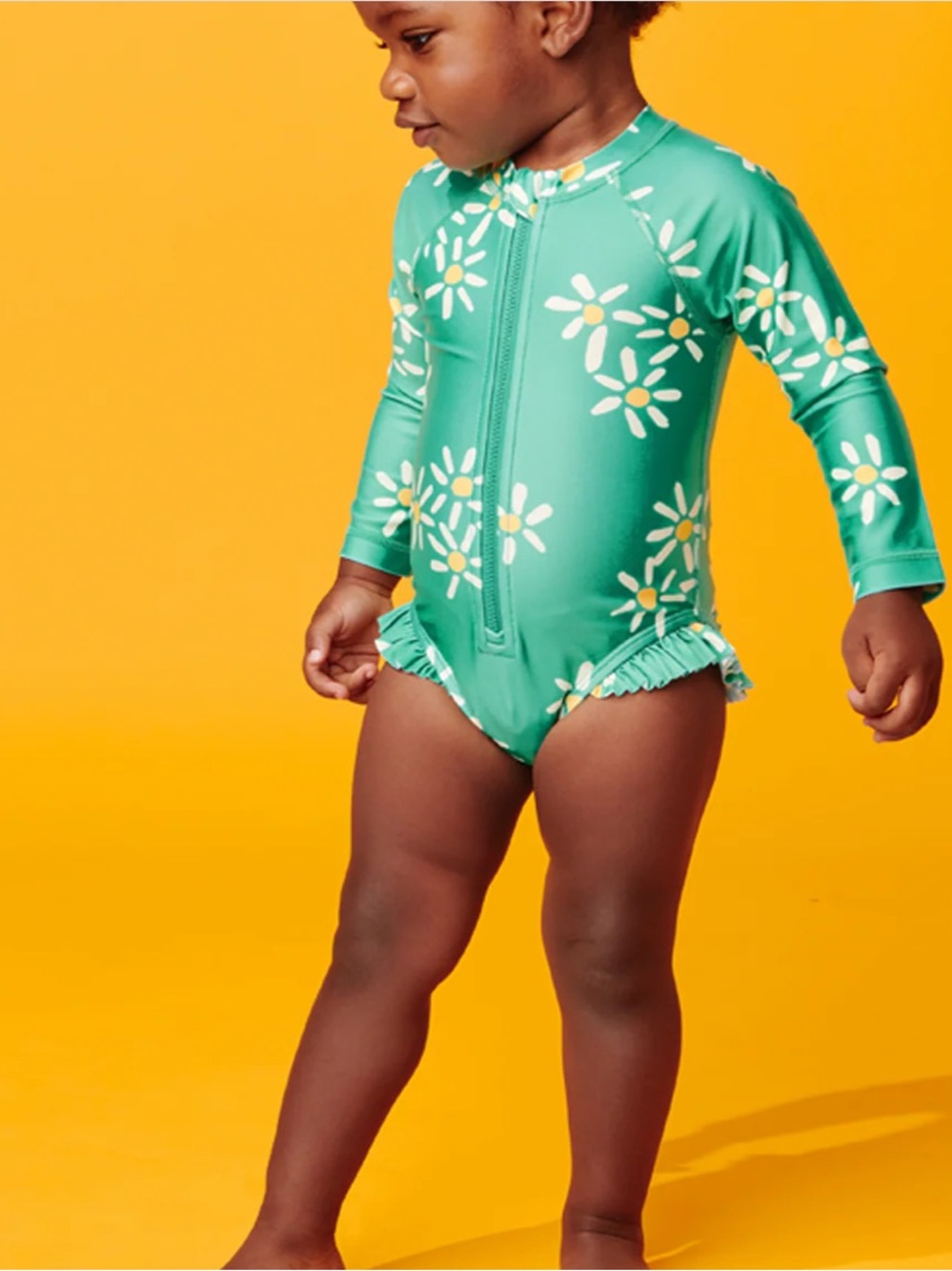Tea Collection Rash Guard Ruffle Baby Swimsuit - Picture 2 of 5